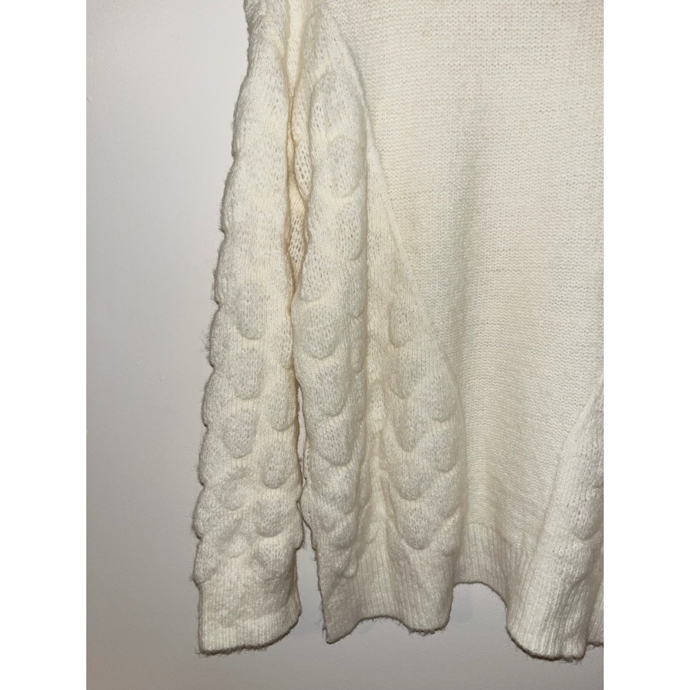 MOON RIVER Anthropologie Ivory Dotted Texture Knit Crew Neck Sweater Women's | S - Picture 10 of 12